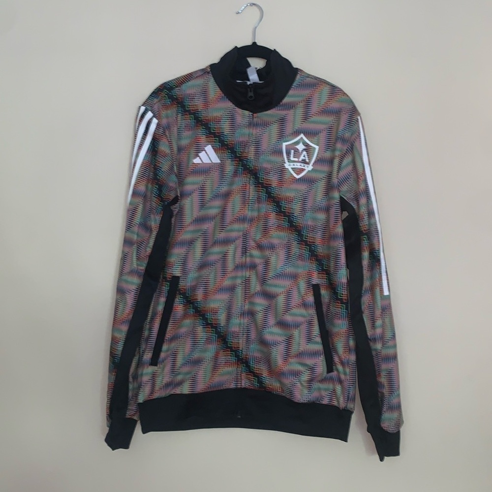 LA Galaxy adidas Black 2024 Hispanic Heritage Full-Zip Track Jacket
